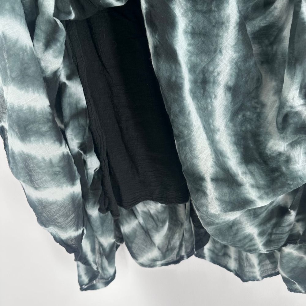 Lucy Diamonds‎ Tie Dye Maxi Skirt Tiered Balloon Black White Cotton Women 6X - Picture 6 of 11
